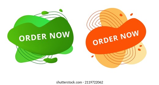 Abstract stickers in modern style. Smooth shapes. Logo, flyer, presentation, invitation, 
card template. Vector illustration.