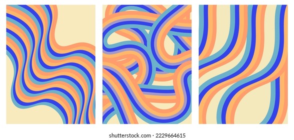 Abstract still life in pastel colors poster. Collection of contemporary art. Abstract wavy lines for social media, postcards, print.