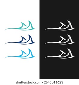 abstract Stingray fish blue logo