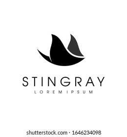 abstract stingray swimming logo template