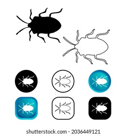 Abstract Stink Bug Insect Icon Set