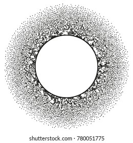 Abstract stipple dots round frame with copy space isolated on white background. And also includes EPS 10 vector
