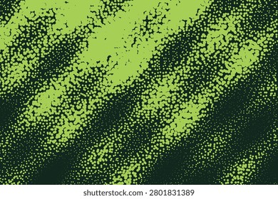 Abstract stipple halftone pattern of bright green and dark green-black dots darkgreen