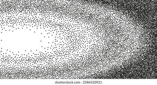 Abstract stipple sand effect wave. Dotted texture with  grainy gradient texture on transparent background.