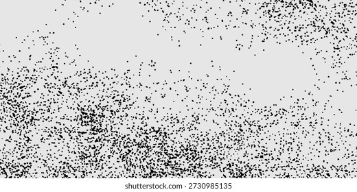 Abstract Stipple Texture Background with Black Dots on Grey