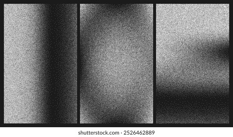 Abstrato coleção de fundo de grão pontilhado com gradientes verticais