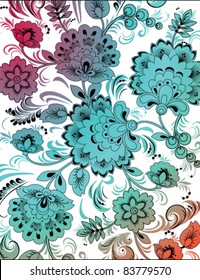 Abstract stock vector colorful flower ornament