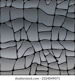 Abstract stone texture. Small pebbles in multicolored colors in cartoon flat style. The texture of the earth, patterns, soil. Crocodile skin, cracked asphalt.