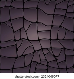 Abstract stone texture. Small pebbles in multicolored colors in cartoon flat style. The texture of the earth, patterns, soil. Crocodile skin, cracked asphalt.