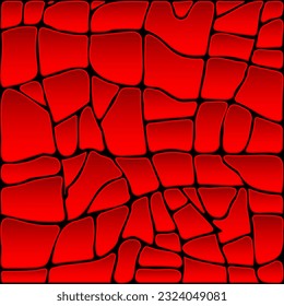 Textura abstracta de piedra. Pequeños cantos rodados en colores multicolores en estilo plano de dibujos animados. La textura de la tierra, patrones, suelo. Piel de cocodrilo, asfalto craqueado.