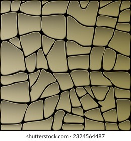 Abstract stone texture. Small pebbles in multicolored colors in cartoon flat style. The texture of the earth, patterns, soil. Crocodile skin, cracked asphalt.