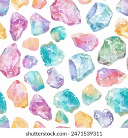 Abstract stone watercolor multicolor seamless pattern , Stone hand painted watercolor brush textured polka dots. Design element for sale banners, posters, labels, and gift wrapping paper.
