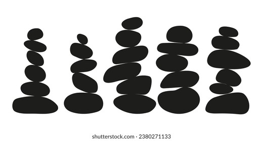 Abstract stones, minimalist print, boho-style decor. Balancing the stones.