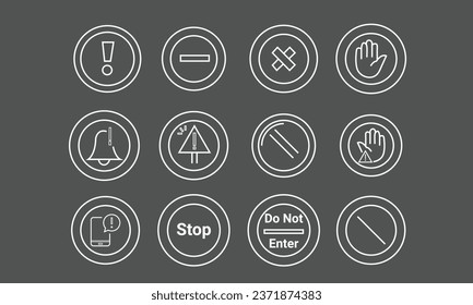 Abstract stop sign vector set