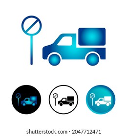 Abstract Stop Truck Icon Set