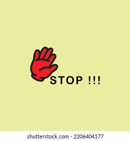 Abstract Stop Warning Logo Icon. Vector Open Hand Warning Simple Design. Great For Warning Ban Logo Icons.