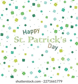 Abstract St.Patrick's Day theme colour clover leaf on white background square banner design. Vector illustration.