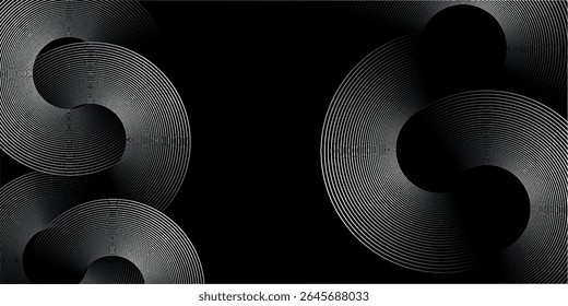 Abstract straight lines on black background. Dynamic straight pattern. Modern circle lines. Futuristic technology concept. Vector eps 10
