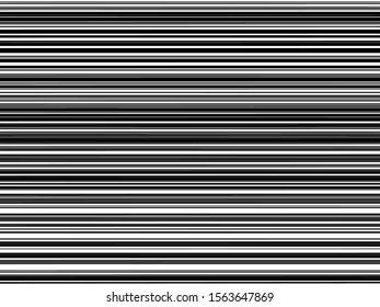 Abstract straight speed lines seamless pattern in black and white colors. Vector illustration