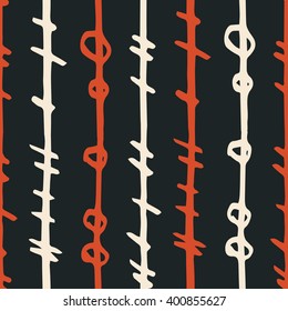 Abstract strands with knots. Seamless pattern.