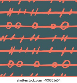 Abstract strands with knots. Seamless pattern.