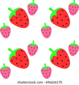 Abstract strawberry background,pattern of sweet fruits on white background,vector illustration