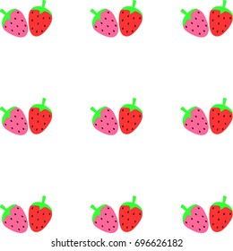 Abstract strawberry background,pattern of sweet fruits on white background,vector illustration