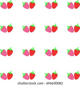 Abstract strawberry background,pattern of sweet fruits on white background,vector illustration
