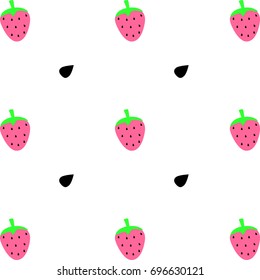Abstract strawberry background,pattern of sweet fruits on white background,vector illustration