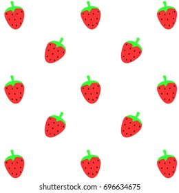 Abstract strawberry background,pattern of sweet fruits on white background,vector illustration