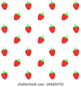 Abstract strawberry background,pattern of sweet fruits on white background,vector illustration