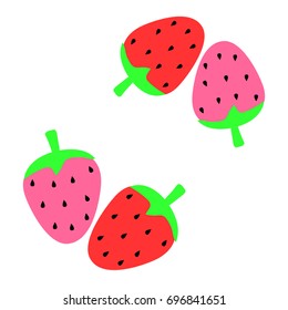 Abstract strawberry background,pattern of sweet fruits on white background,vector illustration