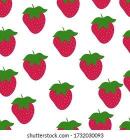 Abstract strawberry background.Seamless pattern of fresh berry.Vector illustration.