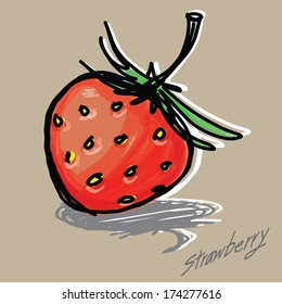 THE ABSTRACT OF STRAWBERRY HAND - DRAWN