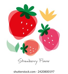 Abstract strawberry hand-drawn illustration. It can be used as a design element for posters and advertising promotional materials.