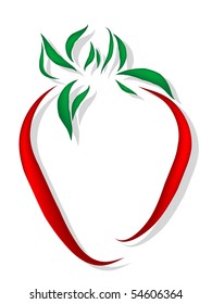 Abstract strawberry icon - vector illustration