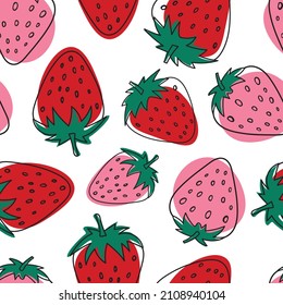 Abstract strawberry vector seamless repeat pattern.
