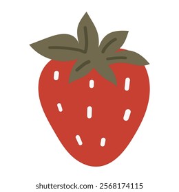 Abstract strawberry, white background, fruit illustration
