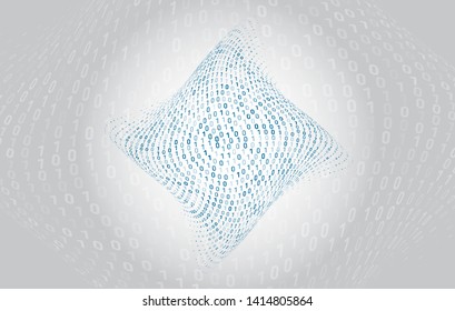 Abstract stream binary background. Digital computer code. Data transfer vector concept.