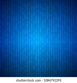 Abstract stream of binary matrix code on blue screen.  Binary Computer Code. Programming  Coding  Concept of coding, hacker or mining of crypto-currency bitcoin. Vector illustration.
