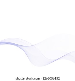 
Abstract stream of blue smoke wave on white background.