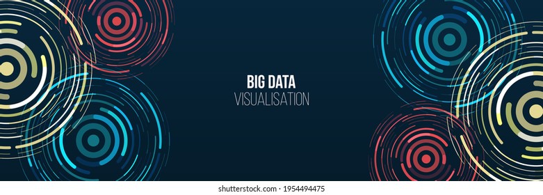 Abstrakte Streaminformationen mit Circles-Array und Binärcode. Filtermaschinenalgorithmen. Sortieren von Daten. Vektortechnologie, Hintergrund. Visualisierung großer Daten. Konzept der Informationsanalyse.