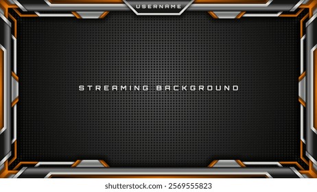 Abstract Streaming Background in Black, Silver and Brown Color Theme for Live Gaming and Streaming Overlays