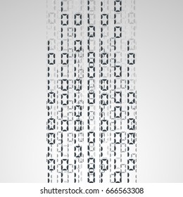 Abstract streaming binary code background. Vector illustration.