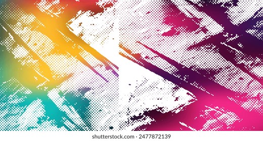 Abstract street art graffiti with vibrant colors displayed on a concrete wall backdrop, creating an urban pattern with a copy space image.