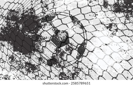 Abstract street football background vector illustration with grunge soccer ball print for your design.