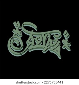 Abstract street graffiti lettering elements with grunge fonts. Urban savage spray paint art