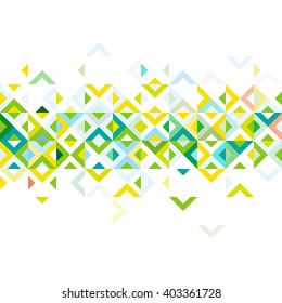 Abstract strip of colorful mosaic mix geometric pattern design, on middle part, vector illustration