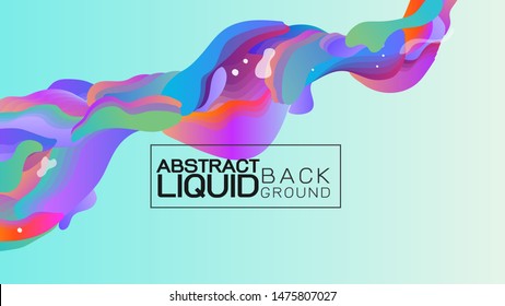 Abstract strip gradient wavy shapes composition on white background  Vector illustration