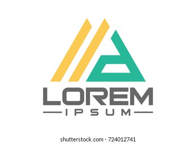 abstract strip line logo letter d